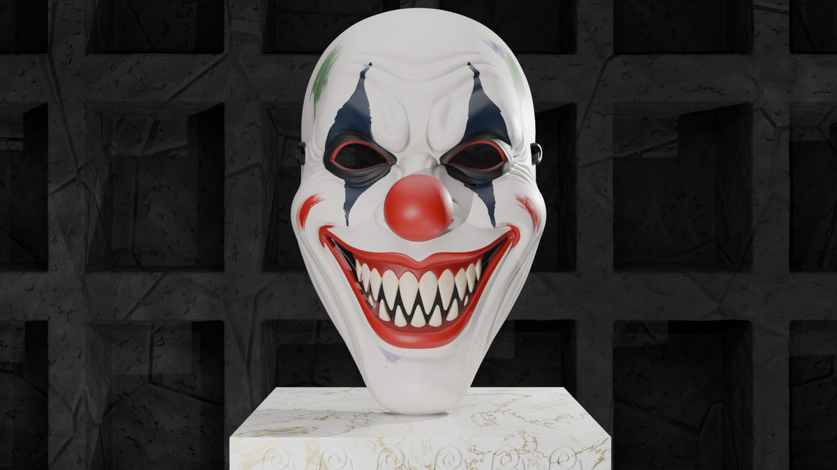 Evil Clown Mask, painted