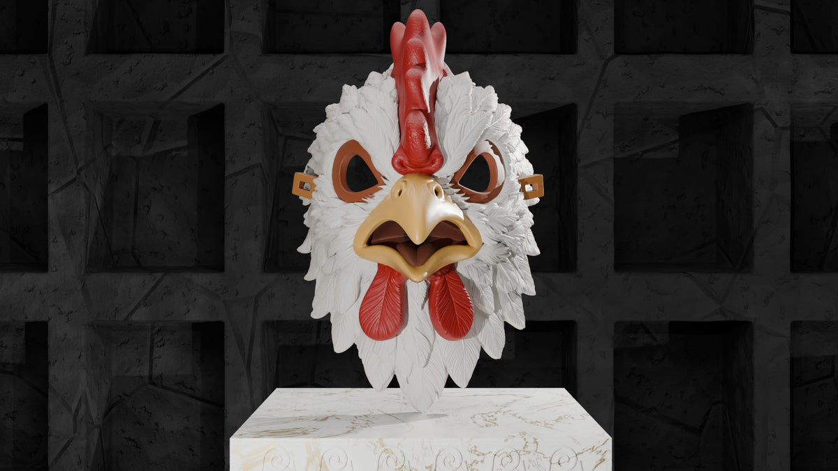 Rooster Mask, painted