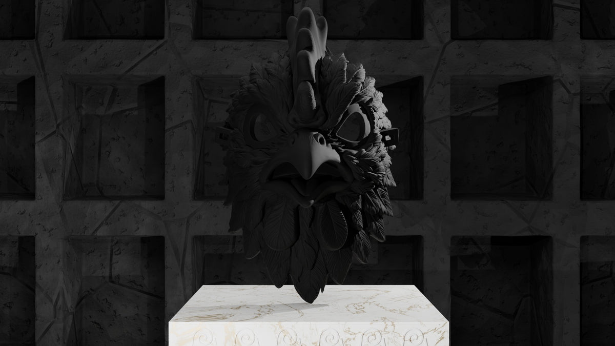 Rooster Mask, unpainted